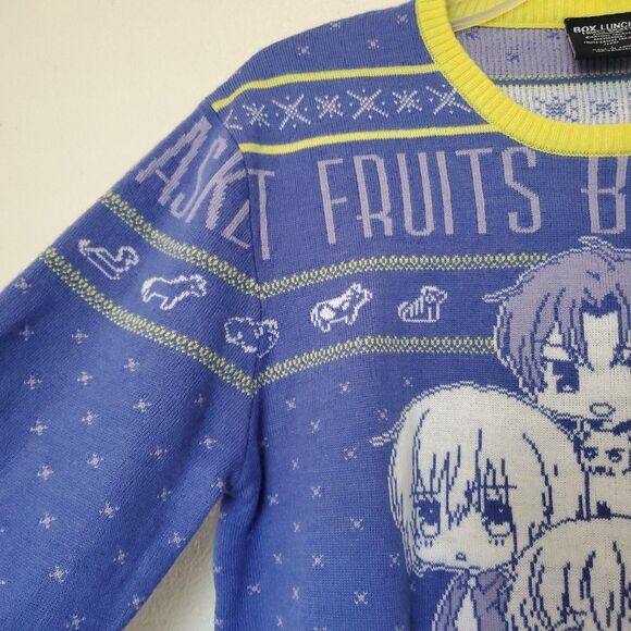 Fruits‎ Basket Large L Ugly Christmas Sweater Blue Anime Manga Boxlunch Acrylic - Picture 6 of 16